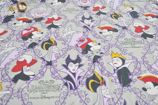 

Halloween Mickey Mouse Ursula Maleficent Knitted Cotton Fabric Patchwork Sewing Baby Clothes Pajamas Handmade DIY Textile Gift