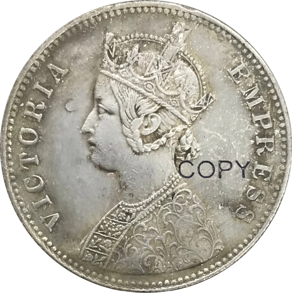 1888 India 1 One Rupee Victoria Queen Cupronickel Plated Silver Collectibles Copy Coin | Дом и сад