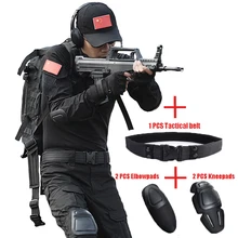 Мультикам черный тактический костюм камуфляж для охоты одежда наряд армейская форма Одежда Мужской военный тренировочный костюм