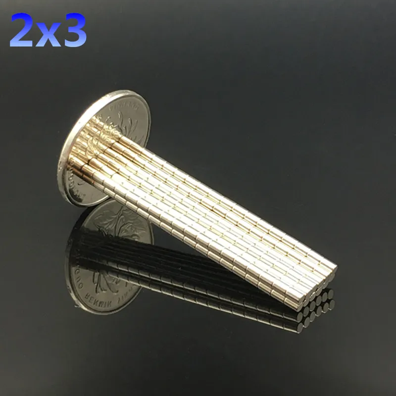100/200 шт неодимовый магнит D2x3mm редкоземельный маленький сильный Круглый постоянный Электромагнит на холодильник NdFeB никель магнитный диск