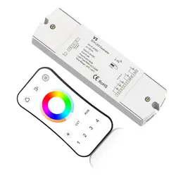 Новый Led RGB + лента контроллер CCT 2,4 г РФ дистанционного Беспроводной 4A * 5CH Выход DC12V-24V 4 зоны RGB CCT светодиодные полосы контроллер V5 + R8-5