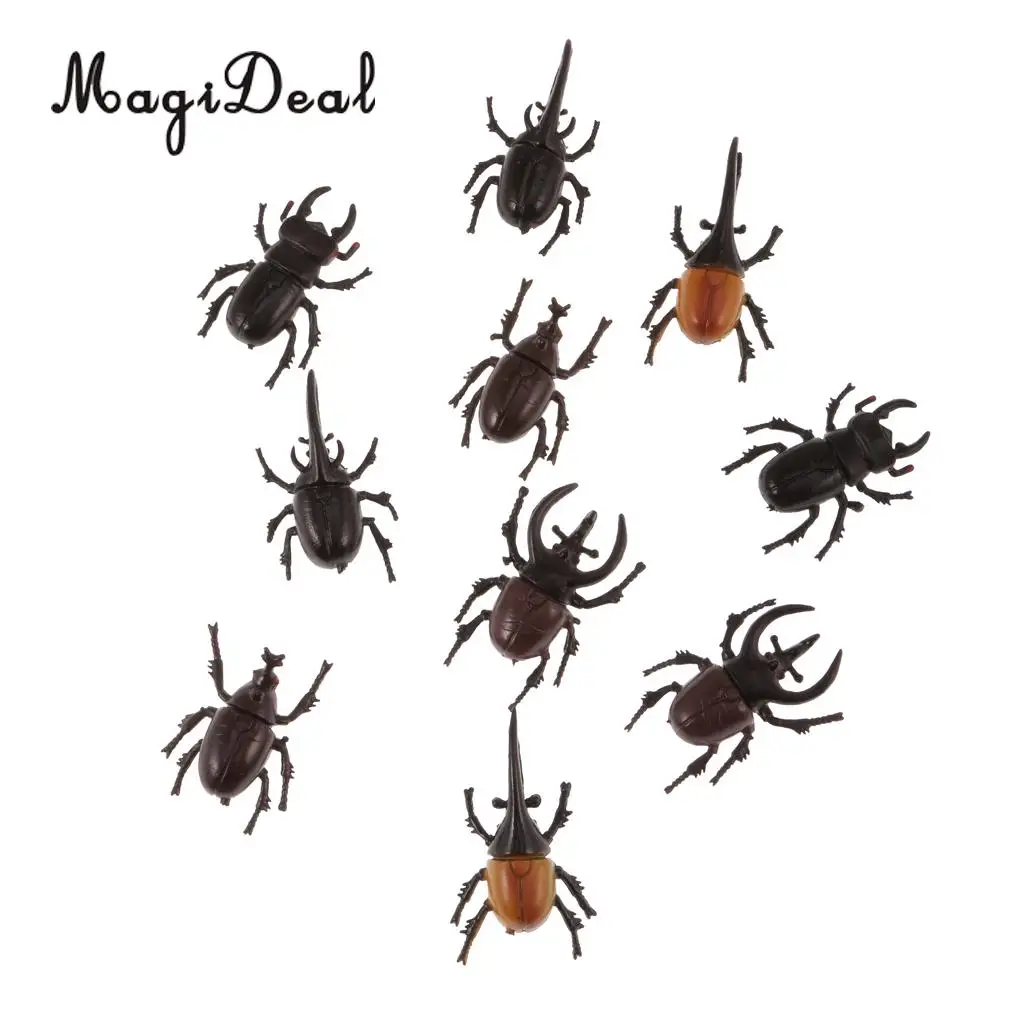MagiDeal Lot 10 Plastic Vivid Beetles Insect Model Zoo Animal for Kids Party Favor Bag Filler Magic Prop Party Decoration Toy