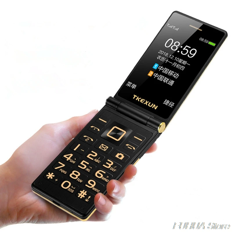 

3G WCDMA Flip Phone TKEXUN M2 PLUS 3.0'' Big Key Font Touch Screen Mobile Phone One Key Dial Old Man Celulares PK G10 FM