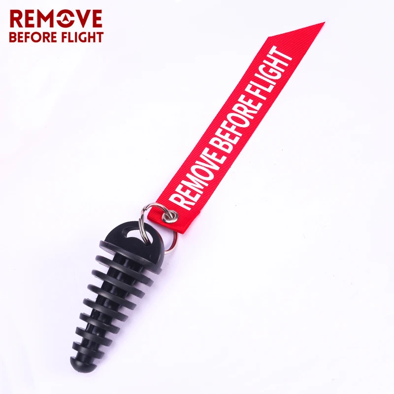 exhaust pipe plug remove before flight tag-Black