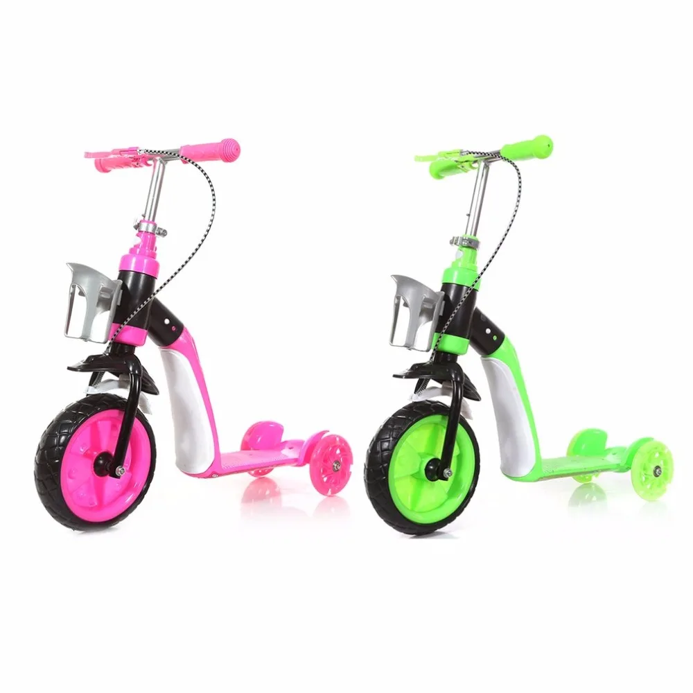 

Hot Children Scooter Three Wheels Slide Two In One Child Sliding Vehicle With Bottle Holder Adjustable Height Large Front Tyre