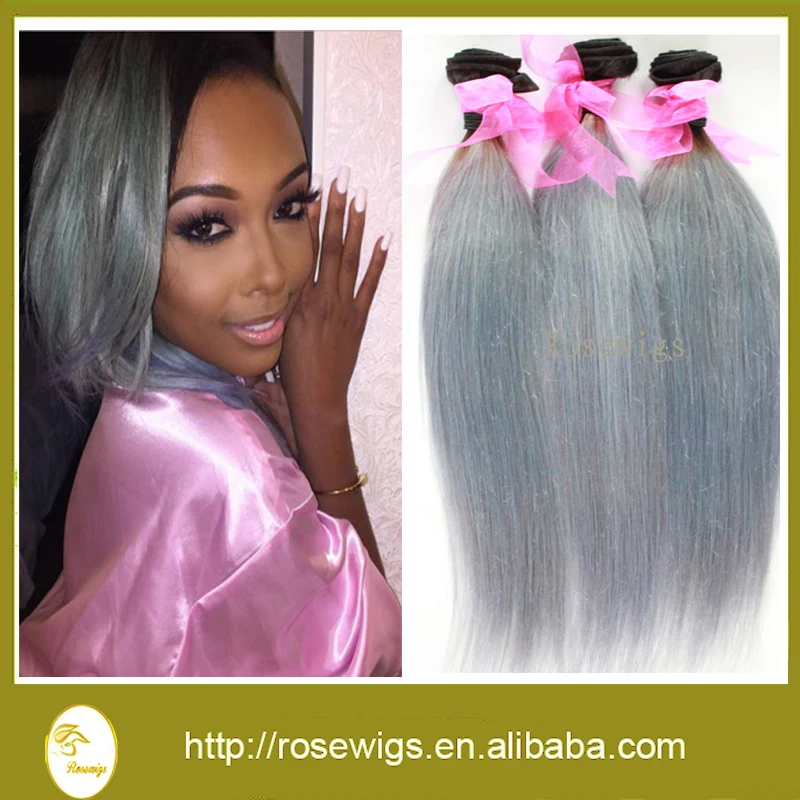 

Ombre Peruvian Straight Hair 3pcs/lot Two Tone Peruvian Virgin Hair Ombre Weave 1b/Grey 8"-30" Straight Ombre Virgin Hair