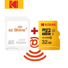 Ezshare беспроводной wifi адаптер+ Kodak Micro SD карта 16 ГБ 32 ГБ 64 ГБ 128 Гб класс 10 microsd wifi Беспроводная tf флэш-карта памяти