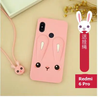 

Xiaomi Mi a2 lite case silicone,luxury 3D Cartoon cute silicon fashion With lanyard phone case for xiaomi redmi 6 pro cover case