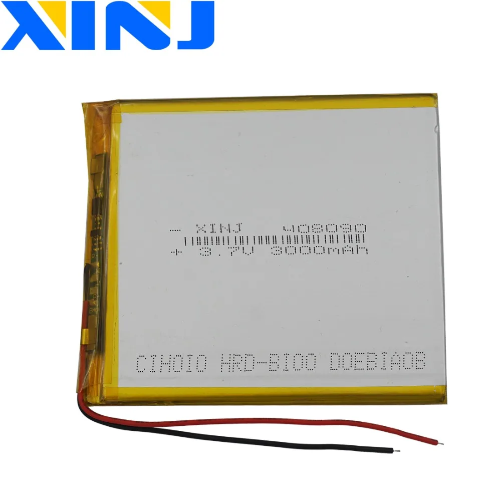 

XINJ 3.7V 3000mAh Rechageable Li Po Polymer Battery 408090 For GPS Power bank E-book PAD MID Bluetooth device DVD IPTV Tablet PC