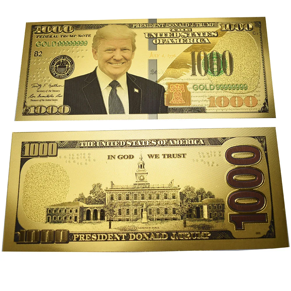 Новый дизайн Трампа один миллион ярких банкнот 100000 100 1000 президент долларов