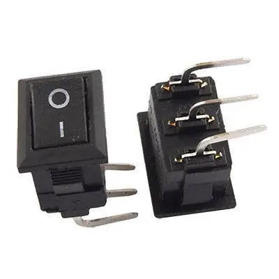 10 x AC 250V 3A под прямым углом 3 PCB Pin SPDT ON/ON Snap In Mini перекидной клавишный выключатель |