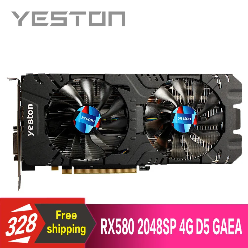 

Yeston Radeon RX580 2048SP-4G GDDR5 PCI Express x16 3.0 video gaming graphics card external graphics card for desktop