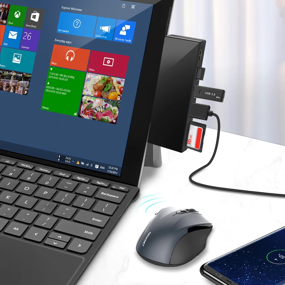 Rocketek usb 3 0 кардридер 4K HDMI 1000 Мбит/с гигабитный Ethernet адаптер SD/TF micro SD для Microsoft Surface Pro