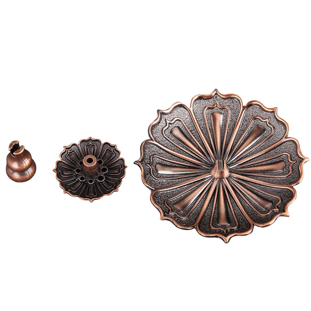

Gift Incense Stick Holder Home 9 Holes Portable Unique Decorations Craft Exquisite Alloy Shape Censer Plate Practical