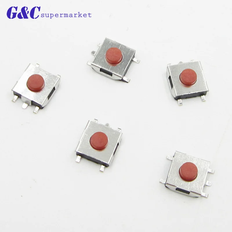

100Pcs 6X6X3.1mm SMD 5 Pins Tactile Push Button Switch Tact Switch