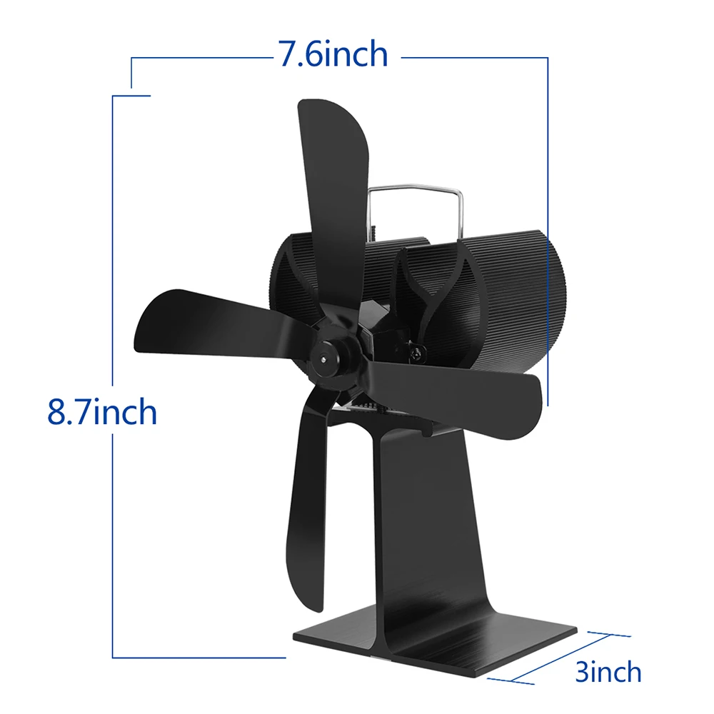 4 лезвия Домашний Вентилятор для камина эффективный теплораспределительный вентилятор с тепловым питанием для печки эко вентиляторы для