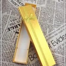 48 шт./лот золото Бумага шкатулке Симпатичные Цепочки и ожерелья Подарочная коробка 20x4x2 см jewelry браслет Ожерелья для мужчин дисплей упаковки Коробки