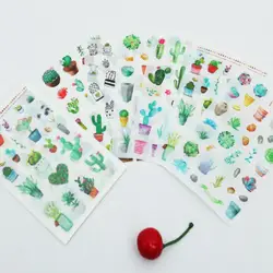 6 шт./упак. наклейки "растения" Emoji наклейки декоративные из рисовой бумаги DIY Скрапбукинг этикетка-наклейка дневник Канцелярские Стикеры