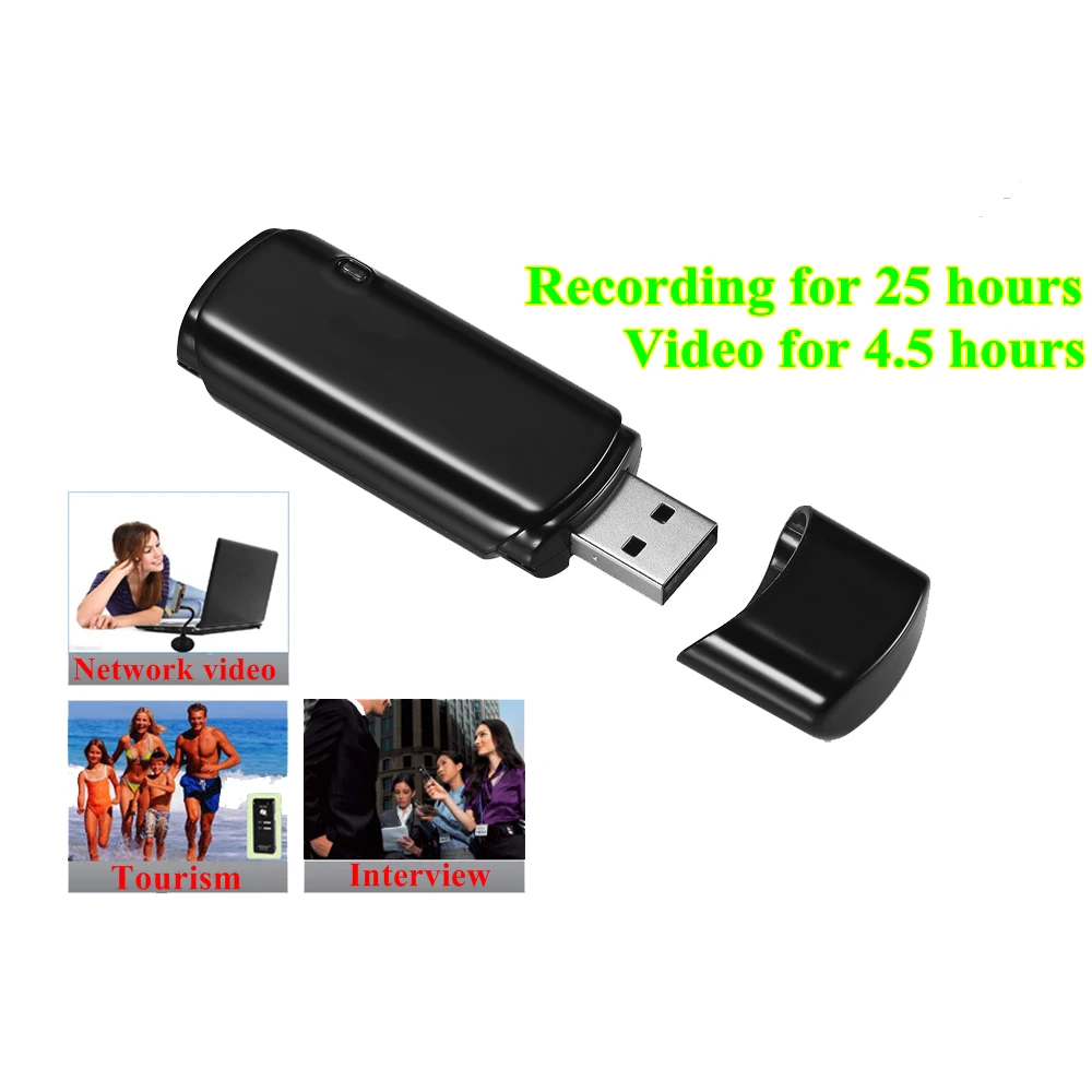 Миниатюрный видео Диктофон USB диск 4 5 часов Поддержка голоса tf карта