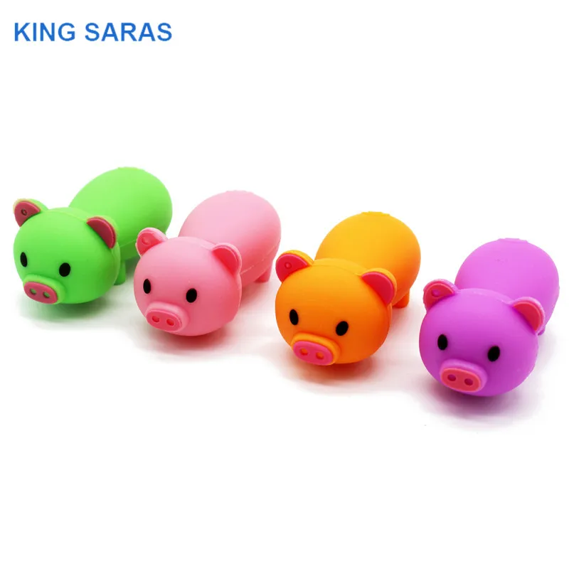 

KING SARAS 64GB 4 colour cute pig nodel usb flash drive usb 2.0 4GB 8GB 16GB 32GB pen drive