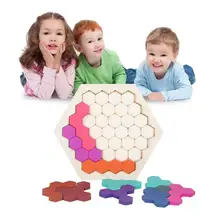 Веселые геометрические танграммы сотовые Логические Пазлы детские деревянные обучающие игры для мозга IQ Игрушки Детская настольная игрушка для обучения подарки