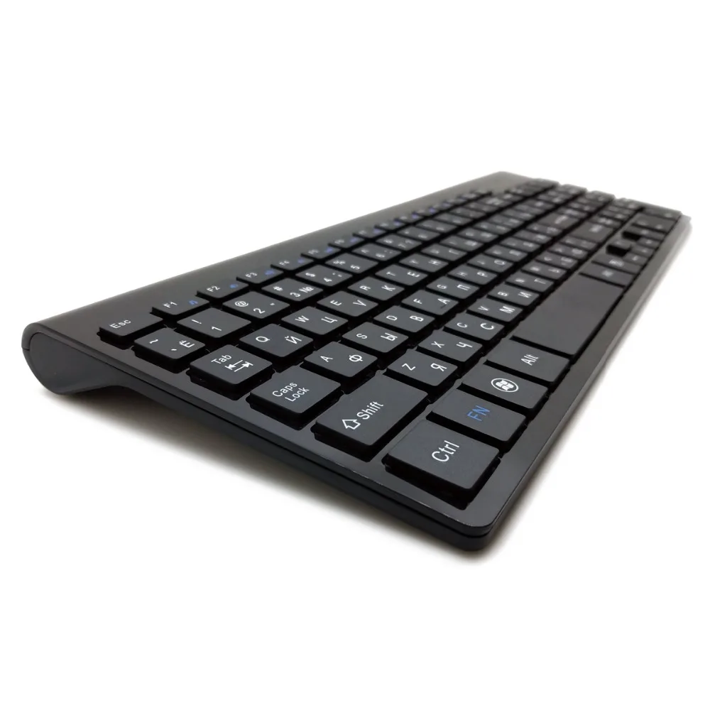 Ультра-тонкая русская клавиатура с 101 клавишами 2,4 ГГц Беспроводная Бесшумная Клавиатура Teclado Gamer для Mac Win XP 7 10 Android TV Box