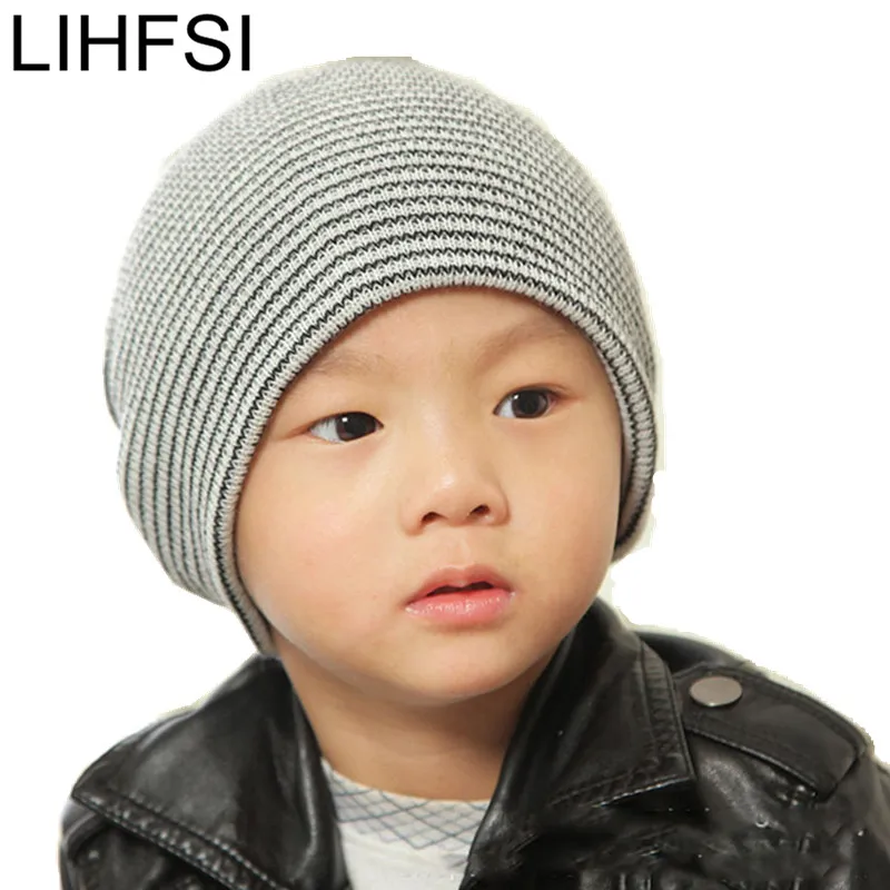 LIHFSI 2017 Knitted Wool Baby Hat Unisex candy color Crochet Children
