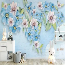 Custom wallpaper Nordic small fresh watercolor floral wall decoration waterproof material Custom wallpaper Nordic small fresh watercolor floral wall decoration waterproof material