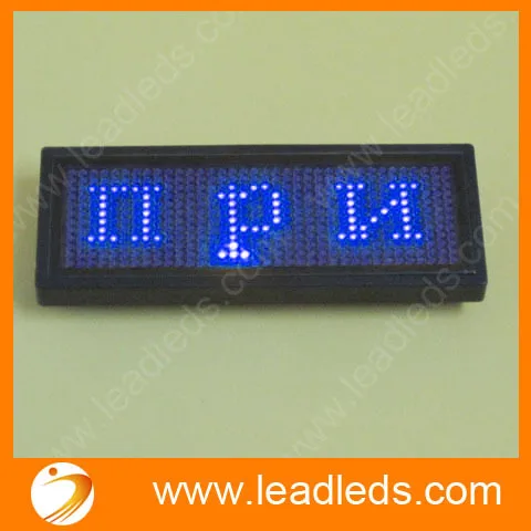 

2 Sets/lot Blue led badge mini display include software and USB cable rolling message
