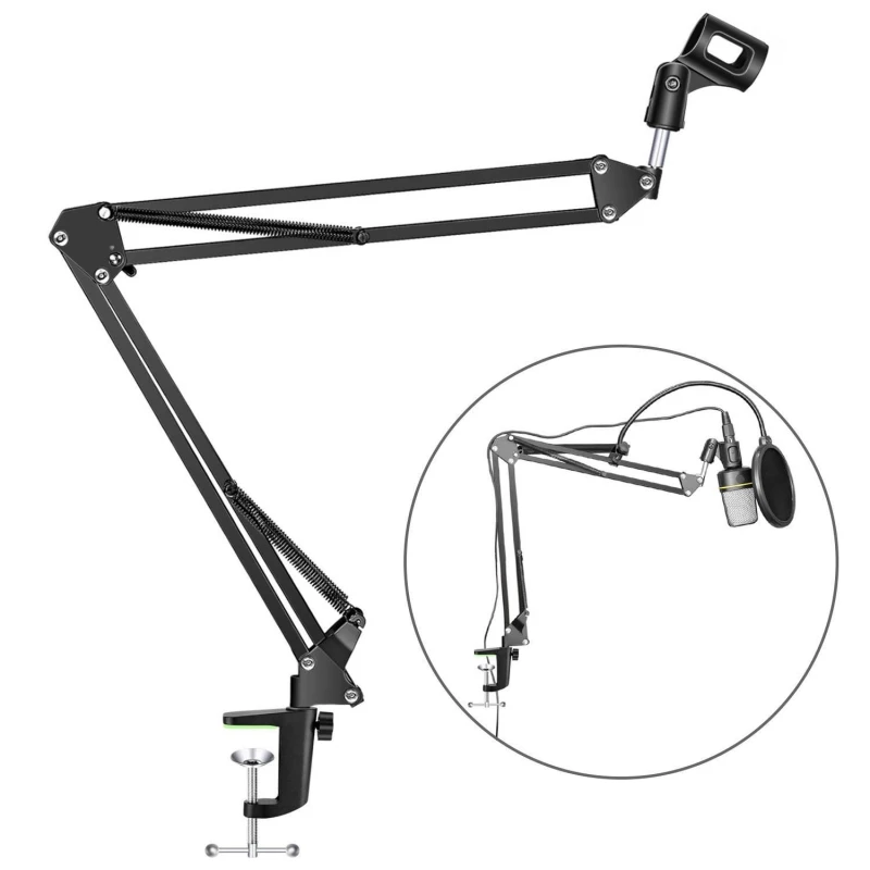 

Adjustable Microphone Suspension Arm Stand Compact Mic Stand for Radio Broadcasting Studio Voice-Over Sound Studio Stages