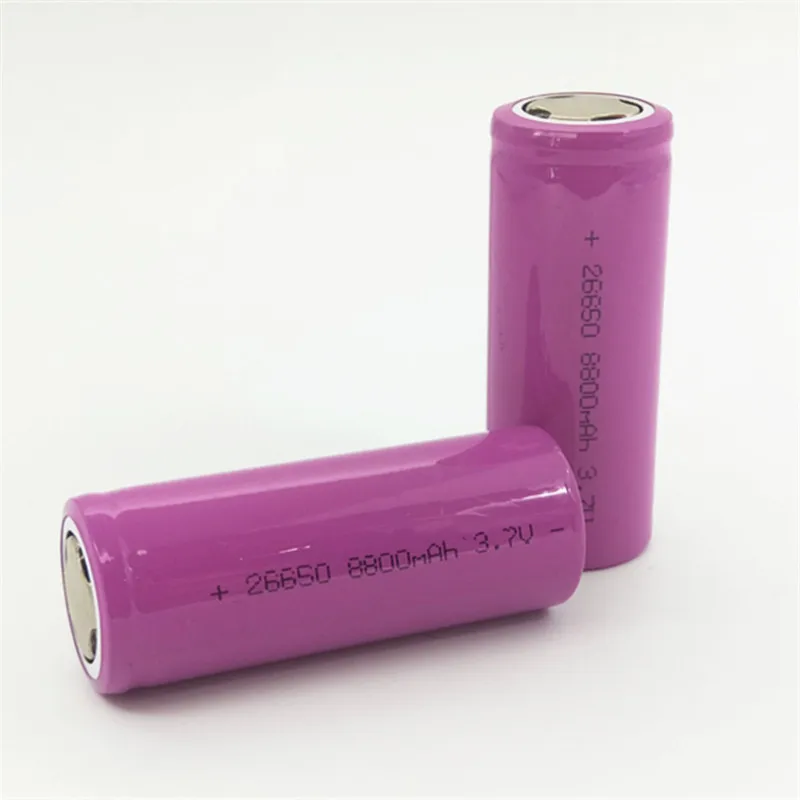 JNKXIXI 2 шт 26650 аккумуляторная батарея, 26650A литиевая батарея, 3,7 V 8800mA 26650. Подходит для фонарика