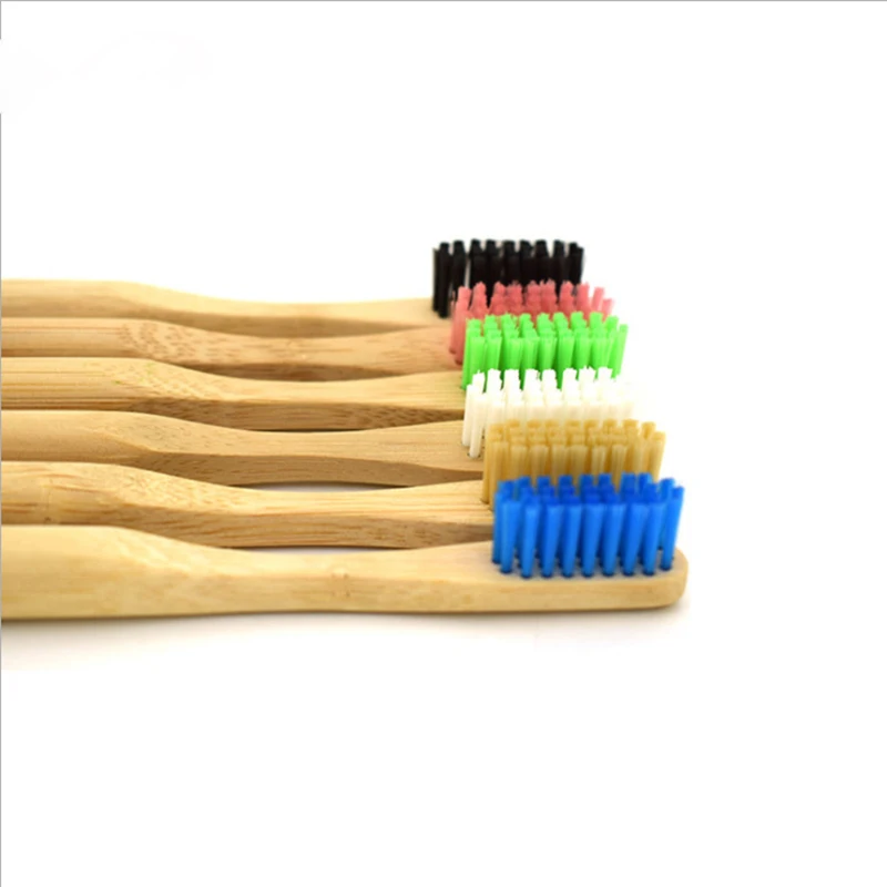 1 шт. Защита окружающей среды-чистые черная щетина Bamboo Зубная щётка мягкая Bamboo Fibre деревянной ручкой низким уровнем выбросов углерода