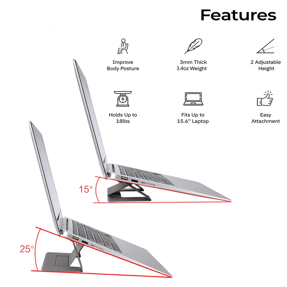 Невидимая подставка для ноутбука, складная Эргономичная подставка для Macbook air pro, охлаждающая Портативная подставка для компьютера, планшета, легкая подставка