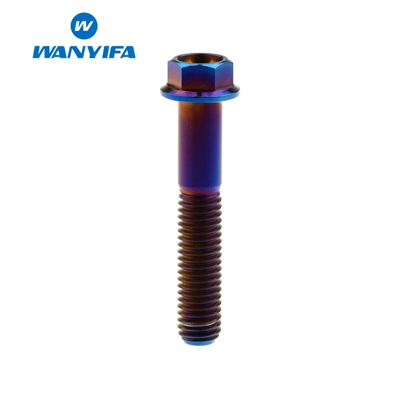 M8x45 Blue Ваньифа Винт С Титановым болтом M8x15 20 25 30 35 40 45 50 55 60 65 мм Маленькая Фланцевая головка для велосипеда тормоз велосипед часть золото синий цвет - Цвет: M8x45 Blue