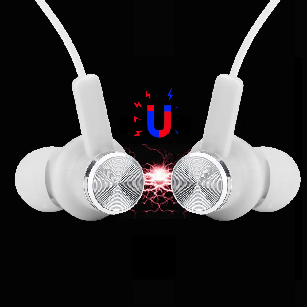 

Music Portable Light Microphone Sports Universal In-Ear Magnet Stereo Earbud Earphone Headset with Mic For Cell Phone Handsfree