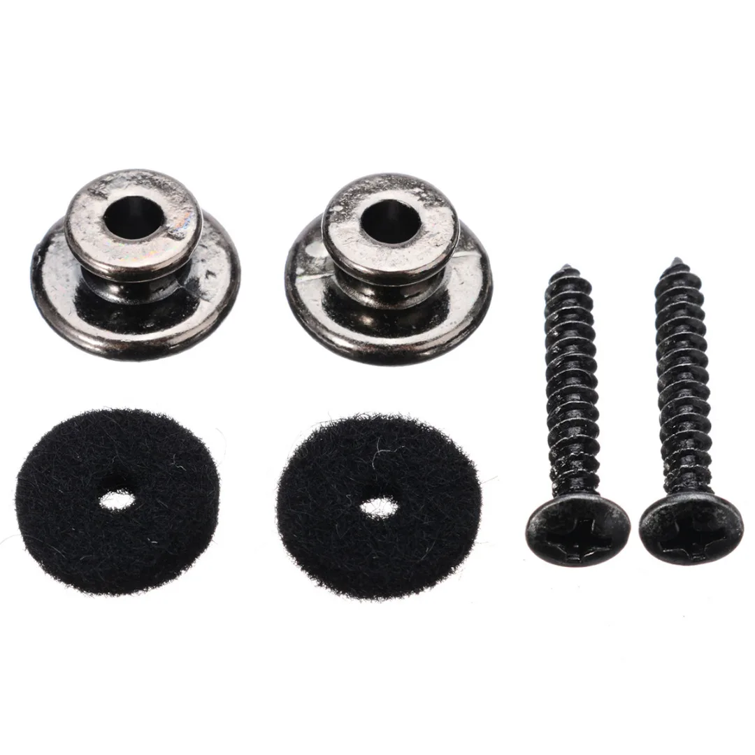 2Pcs Silver/Gold/Black Guitar Strap Buttons Metal Strap Locks Ukulele Electric Guitar Bass Belt Buckle Button Guitar Accessories