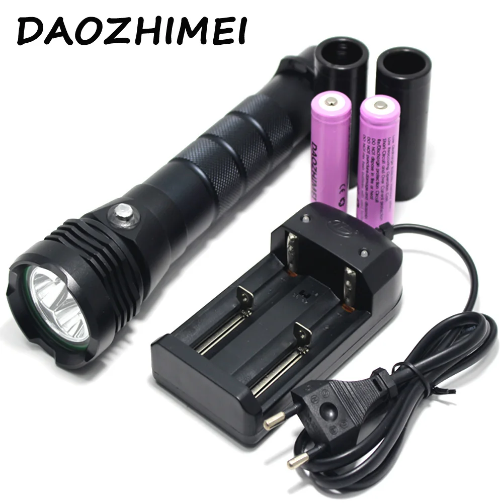  8000LM 3*XM-L2 LED Diving 80m Flashlight Waterproof Lantern Lamp Underwater Torch Light +2*26650 ba - 32880582129