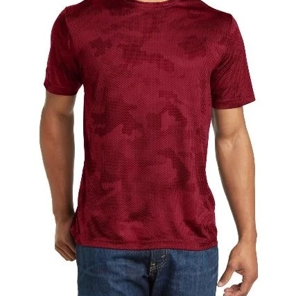 Sport-Tek ST370 CamoHex Tee Deep Red - Large (1)