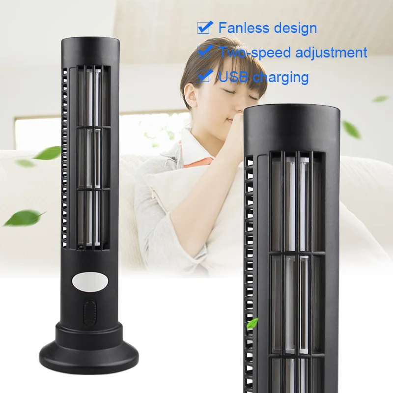 

Hot New Mini Air Ventilation Tower Fan Cooling USB Bladeless Fan Ventilator Small Summer Fans HY99 JY24