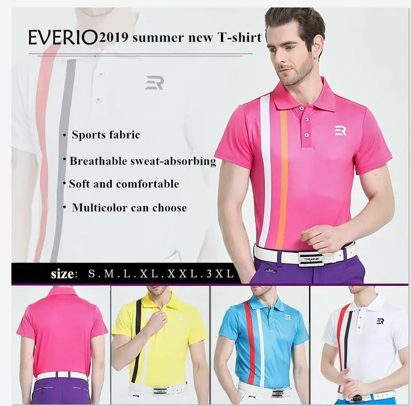 

2019 golf apparel Spring Summer men's short-sleeved T-shirt high quality thin Slim breathable Quick Dry Golf sports Shirts
