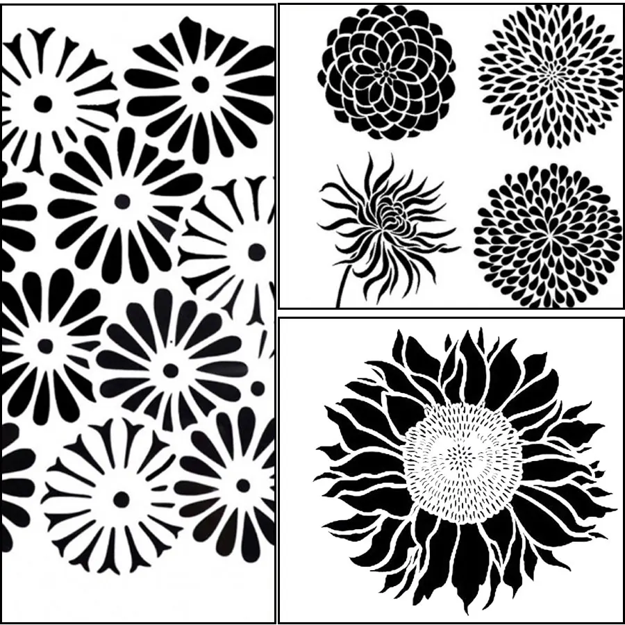 Splash Cookie Stencil Flower Cake Design Decorating