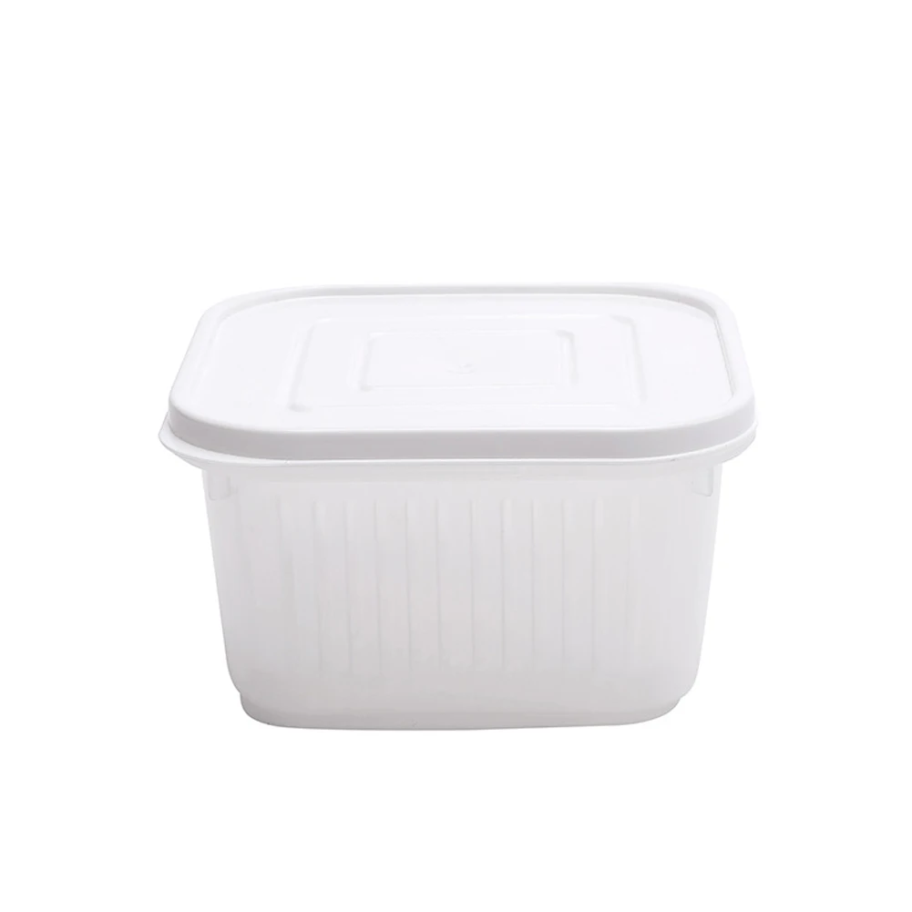 Креативная кухонная корзина для хлеба для овощей и оборудование для длительного хранения фруктов контейнер ящик для сохранения свежести еда в холодильнике органайзер для хранения двухслойный - Цвет: Белый