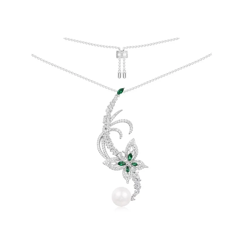 

ZOZIRI Zircon Butterfly Necklaces & Pendants for Women Jewelry pearl CZ green stone choker Gift Party Wedding Chokers Necklace
