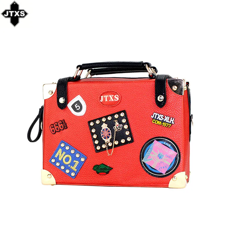 JTXS Vintage Women Wallet PU Leather Badges Rivet ...