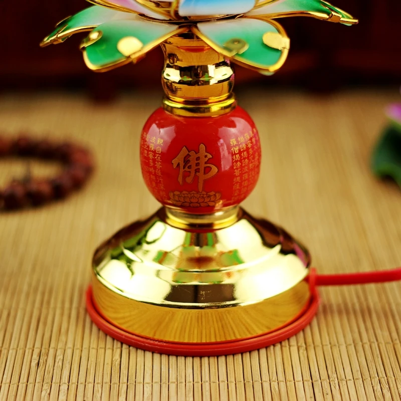 Буддийская цветная лампа лотоса, святая лампа Будды, торжественная религиозная церемония для поклонения Будде, лампа для украшения храма