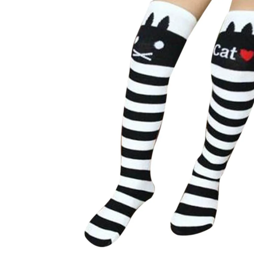 Toddlers Kids Girls Knee High Socks School Cotton font b Tights b font Striped font b