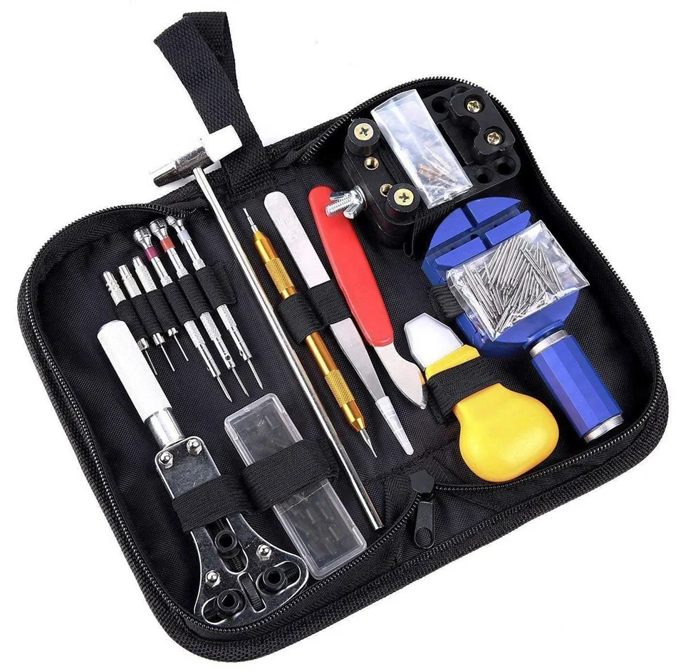 

147 Pcs Watch Repair Tool Kit Case Opener Link Spring Bar Remover Watch Kit Metal Watchmaker Tools For Watch Adjustment Set Band