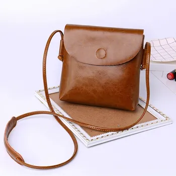 

2019 New Solid Colour Vintage Split Leather Flap Mini Crossbody Bags for Women Messenger Bags Ladies Purses