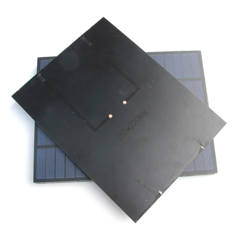 

Hot Sale 6PCS/Lot 5W 18V Solar Cell Polycrystalline PET Solar Panel DIY Small Solar Power System 220*165*3MM Free Shipping