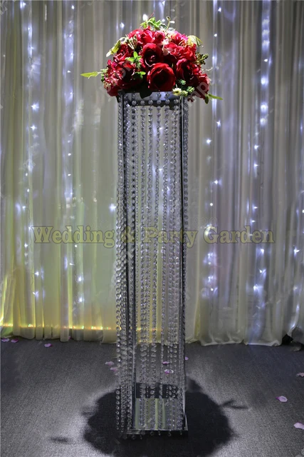 100cm H Crystal Wedding Aisle Pillar Flower Stand Road Lead 100cm H Crystal Wedding Aisle Pillar Flower Stand Road Lead Party Decoration